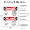 Signmission Pesticide Storage Hazardous Bilingual Danger Sign, Aluminum, 10in W x 14in L, 2PK OS-2PACK-DS-A-1014-VS-1527 - alternate 6